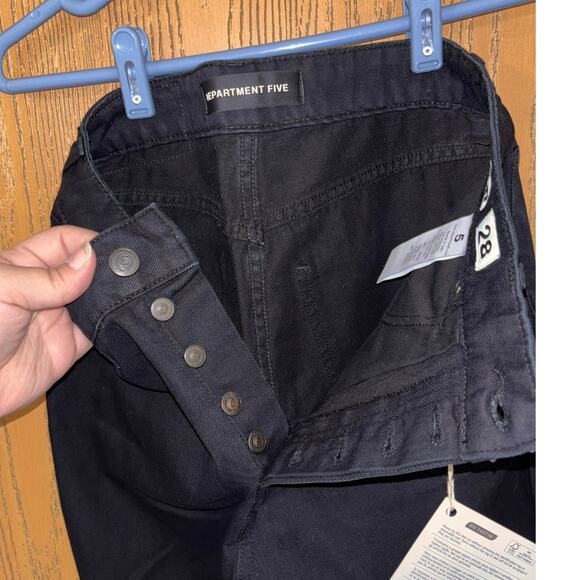 Department Five women’s black denim carma button fly straight leg pants NWT 28 - Picture 11 of 12